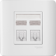 Schneider Electric 施耐德電氣 E8432RJS/6 WE_SZ Zencelo 兩位RJ45 6類數據插座 (Keystone面板/備防塵活門) (凝白)